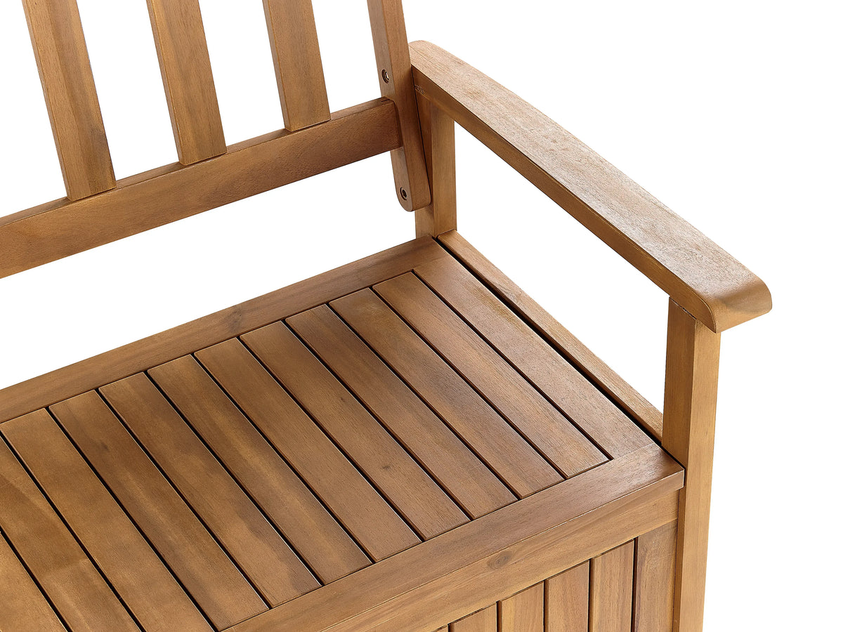 Gartenbank 160 cm mit Stauraum Akazienholz Braun