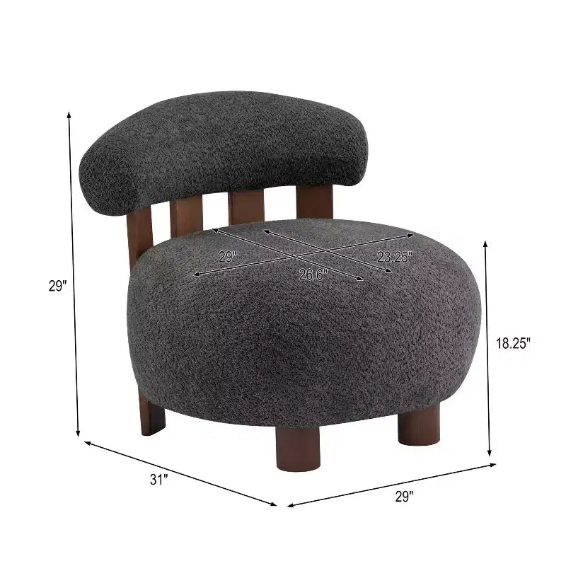 Christopher Knight Home Gareth moderner Akzent-Slipper-Sessel aus Holz mit Bouclé-Polsterung