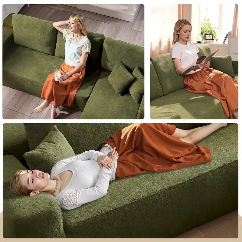 Modernes Polster-Chaiselongue-Sofa mit Kissen für das Wohnzimmer