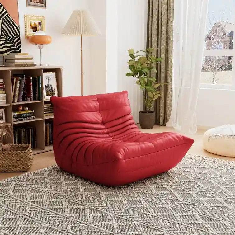 Furgle Mikrofaser-Ledersofa Ergonomisches Design Lazy Sofa Bodensofa