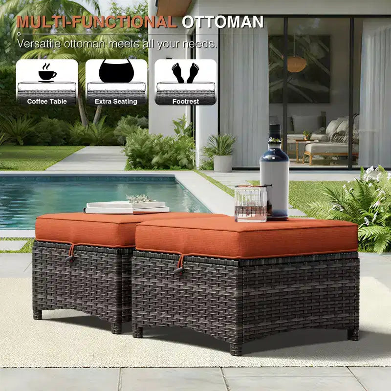 UPTIOT Premium Outdoor-Lounge-Set mit Sofa, Drehstühlen und Fußhocker für ultimativen Komfort und Stil
