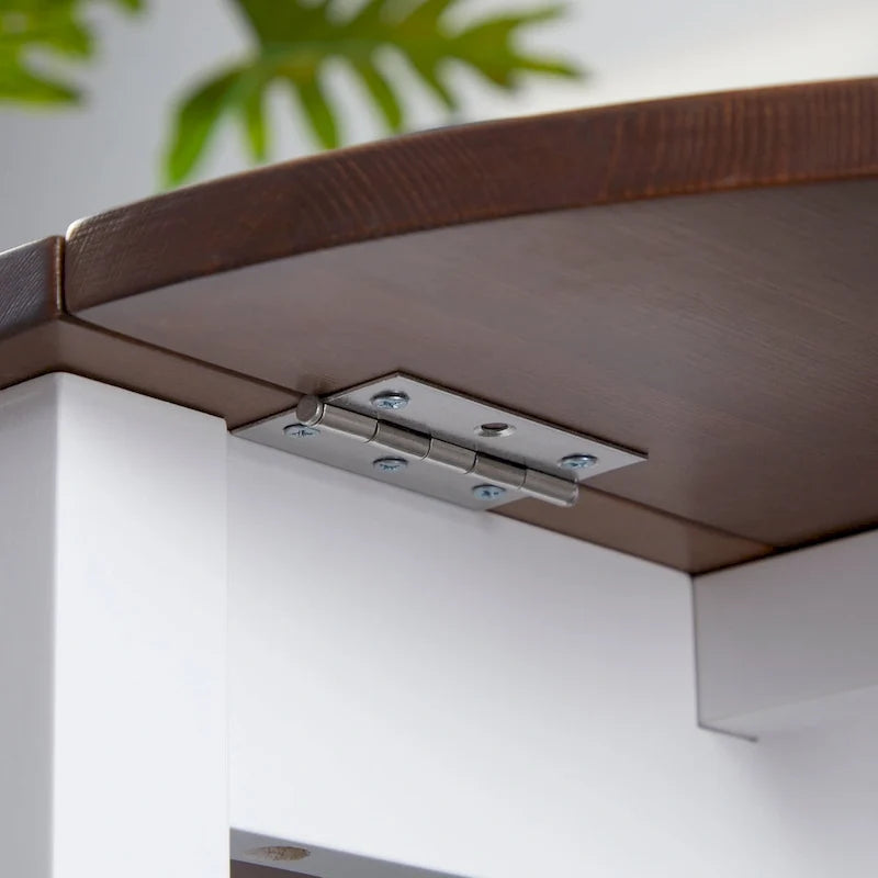 HOMCOM 55 cm Massivholz-Küchentisch, Klapptisch für kleine Räume, ausklappbarer Esstisch