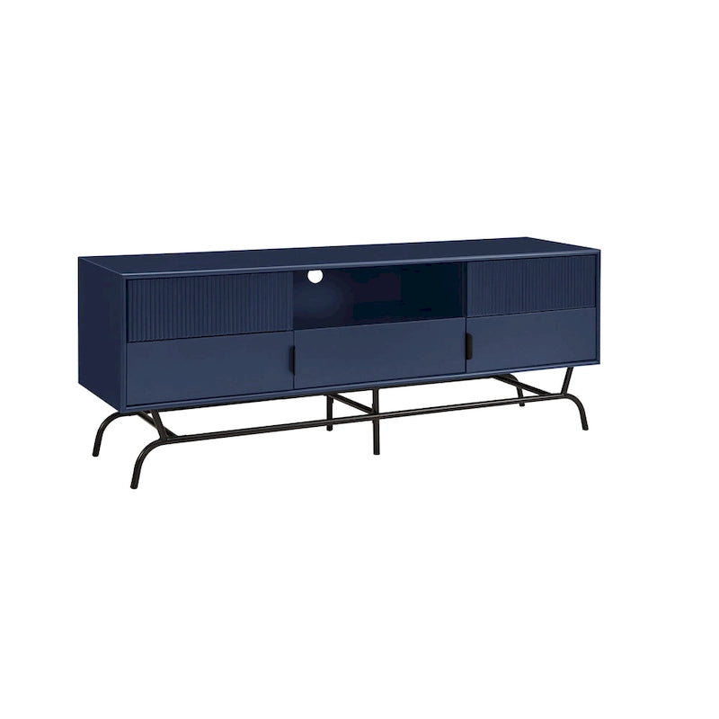 DH BASIC Modern 60-Zoll-TV-Lowboard mit 3 Schubladen und Kabeldurchführung von Denhour