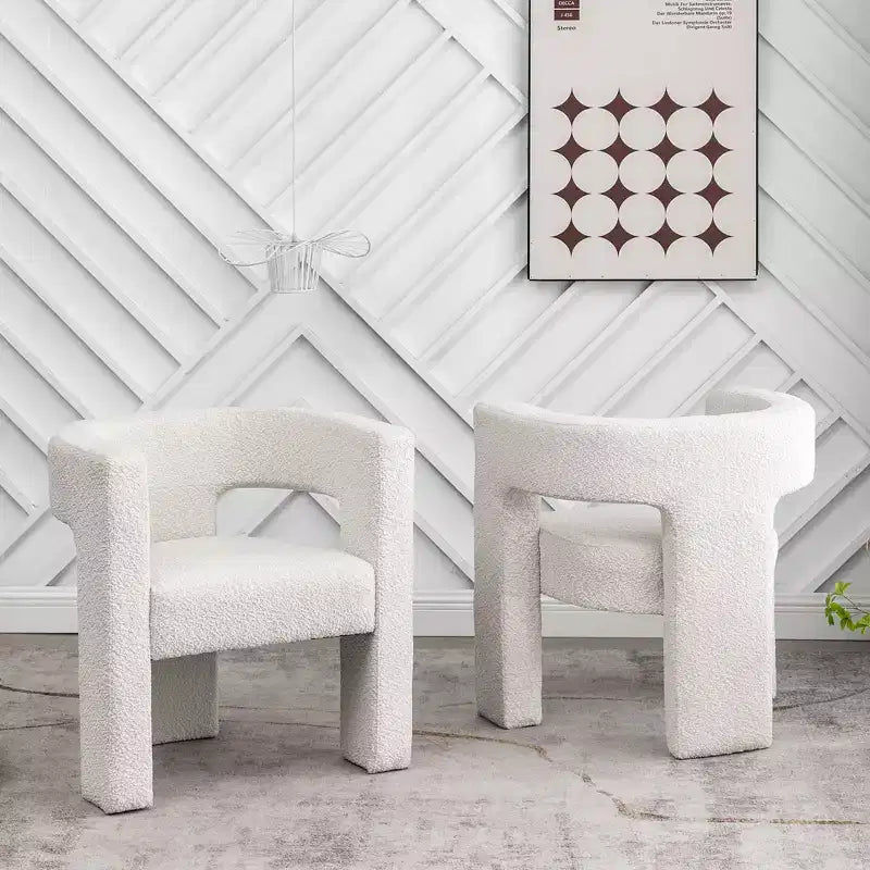 2er-Set 28 breite Polster-Sessel mit Bouclé-Bezug – Kinwell