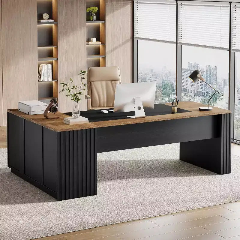 Lantine L-förmiger Chefschreibtisch mit Schubladen, 78 L, Computerschreibtisch mit Schrank, Büromöbel-Set für das Homeoffice