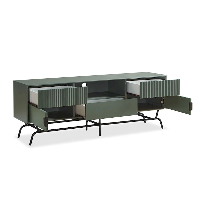 DH BASIC Modern 60-Zoll-TV-Lowboard mit 3 Schubladen und Kabeldurchführung von Denhour