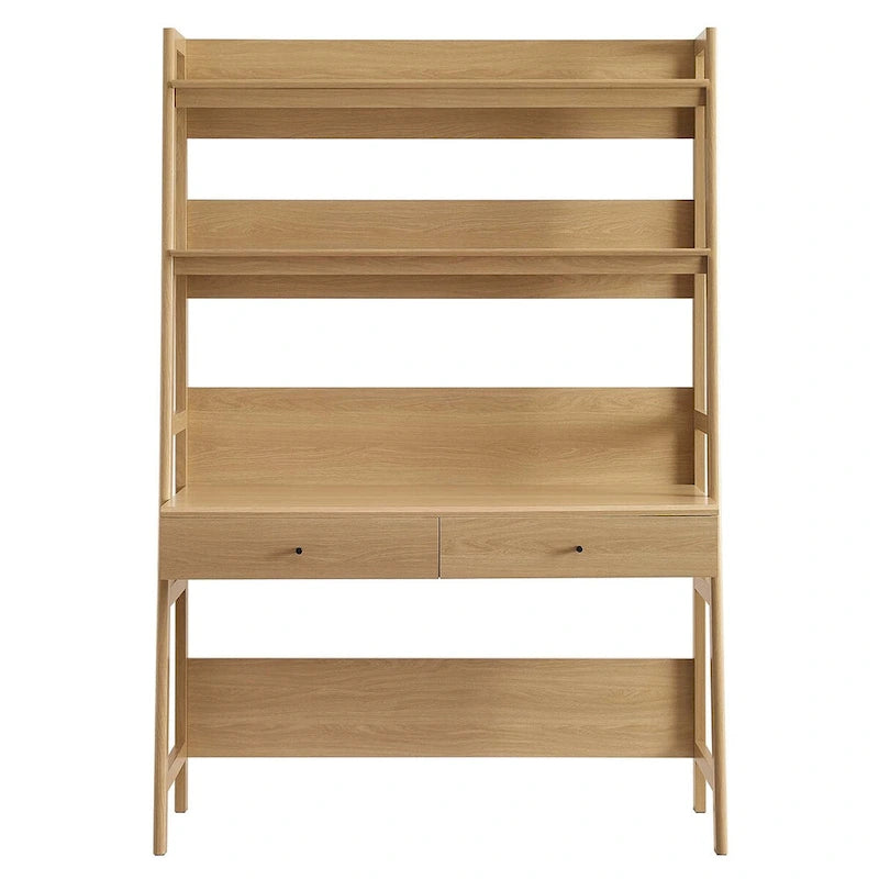 Schreibtisch mit Bücherregal und Schubladen