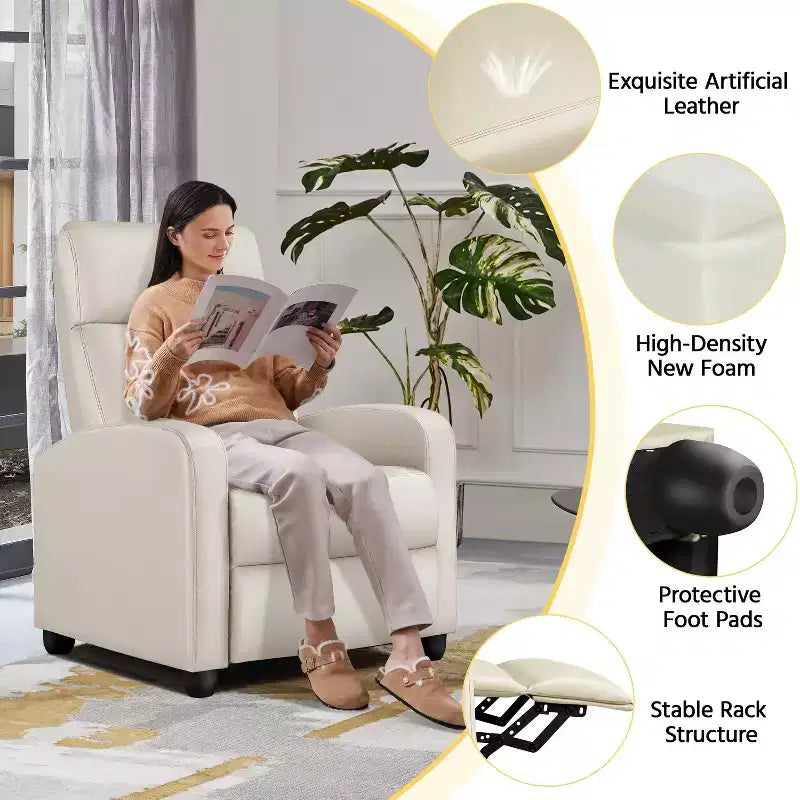 Yaheetech 2er-Set moderne Relax-Sofas aus PU-Leder für Wohnzimmer und Schlafzimmer