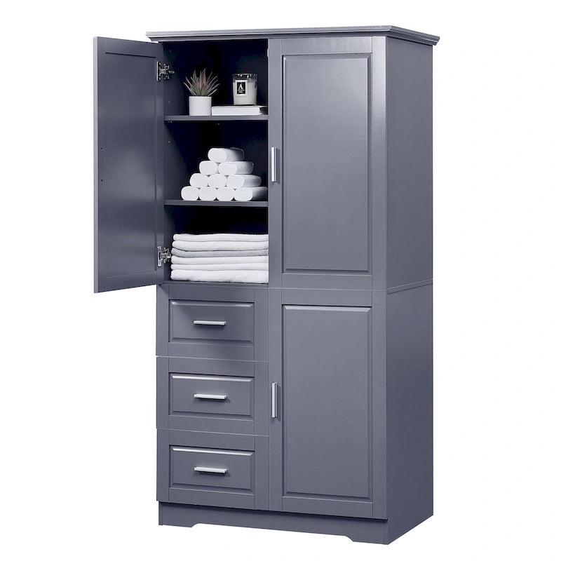 Hoher und breiter Schrank mit Türen für Badezimmer/Büro