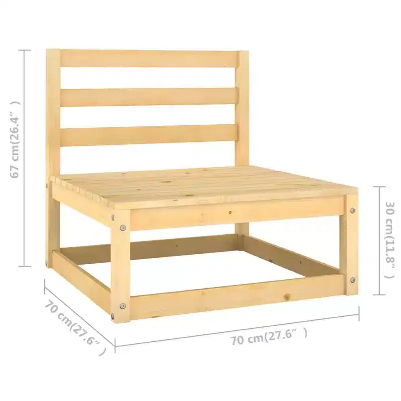 vidaXL 10-teiliges Gartenmöbelset, Outdoor-Ecksofa aus massivem Kiefernholz