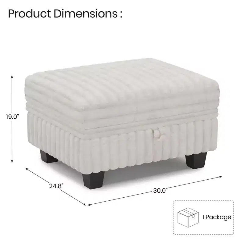 Belffin Cord-Ottomane mit Stauraum für modulares Ecksofa
