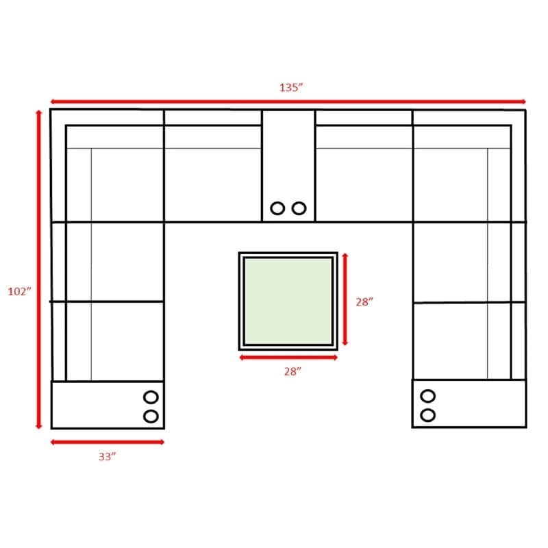LSI Antibes 12-teiliges Lounge-Set aus grauem Flechtwerk und Aluminium