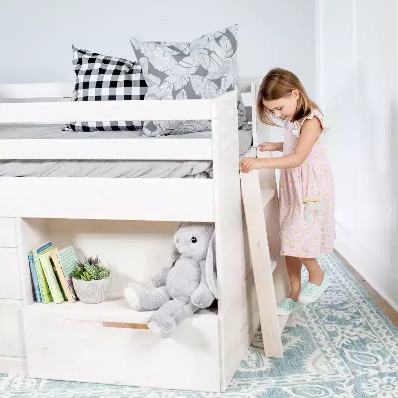 Max & Lily Modernes Farmhouse-Tagesbett mit Bettkasten, Massivholzbett für Kinder