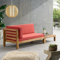 Oana Gartenmöbel-Set aus Akazienholz mit linkem Armteil, bestehend aus 2-Sitzer-Sofa und Couchtisch, inklusive Sitzkissen, von Christopher Knight Home