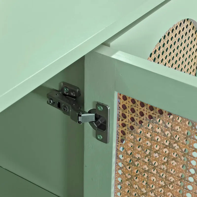 4-türiger Schrank mit Rattantüren