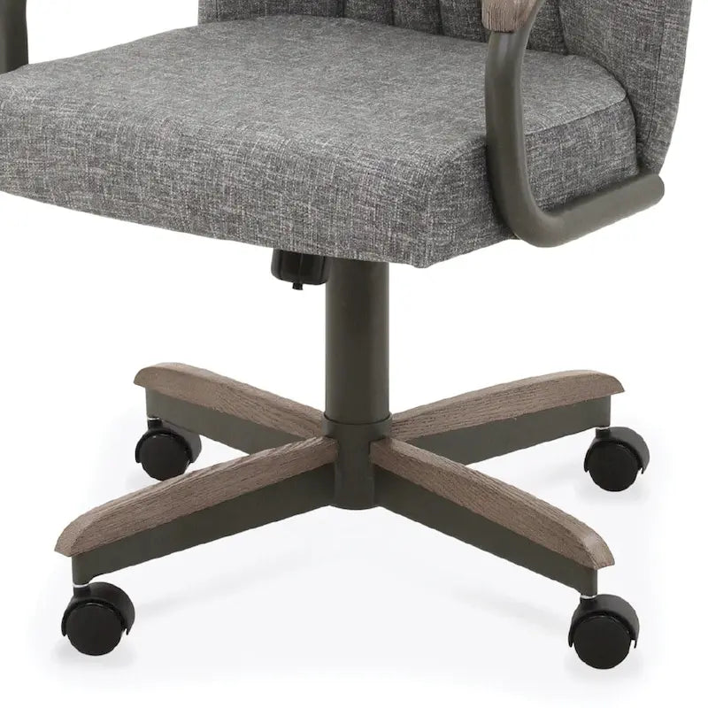 Chromcraft Douglas Esszimmerstühle mit Rollen in Kastanienbraun, graues Finish (2er-Set)