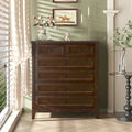 Kommode aus Massivholz mit sprühlackierten Schubladen, Buffetschrank, Sideboard mit Schließfächern, Anrichte, Konsolentisch mit Schließfächern