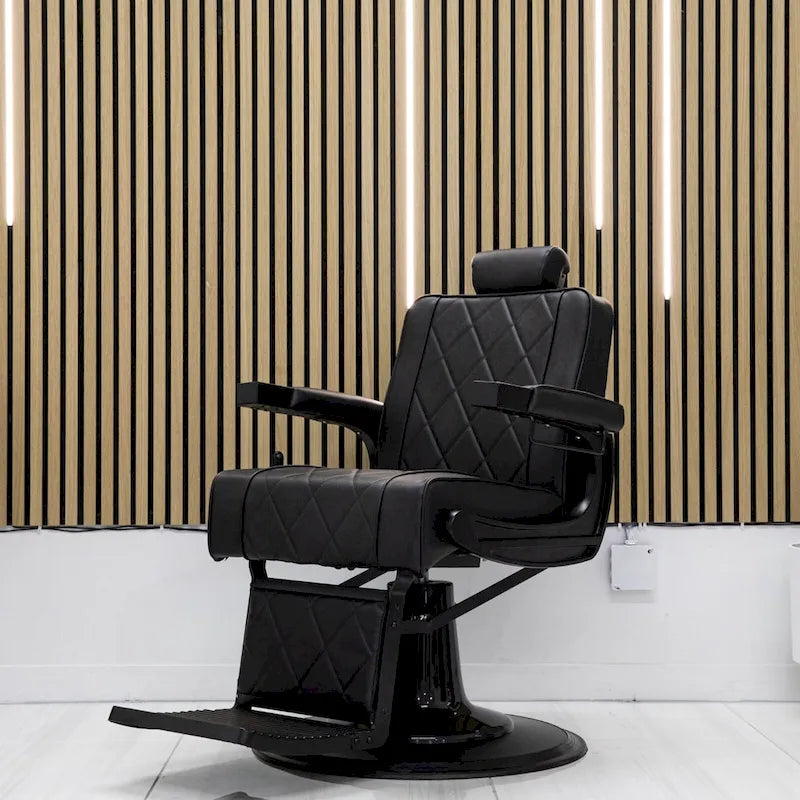 ROGERS Hochleistungs-Friseurstuhl, verstellbarer Friseurstuhl zum Stylen, Schwarz
