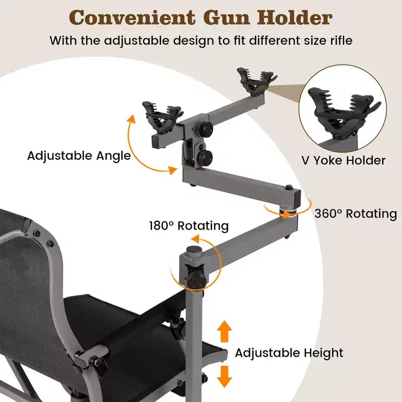 Costway Tragbarer Jagdstuhl mit 360° schwenkbaren, verstellbaren Beinen & Armlehnenhalterung