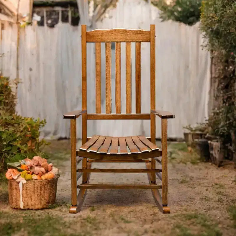 Karl Home | 24-Zoll-Terrassen-Schaukelstuhl aus Massivholz
