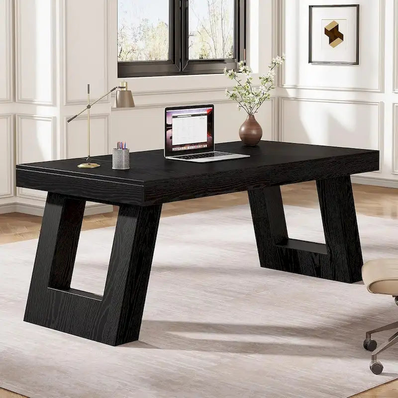 160 cm breiter Chefschreibtisch aus Holz, großer Computertisch fürs Homeoffice