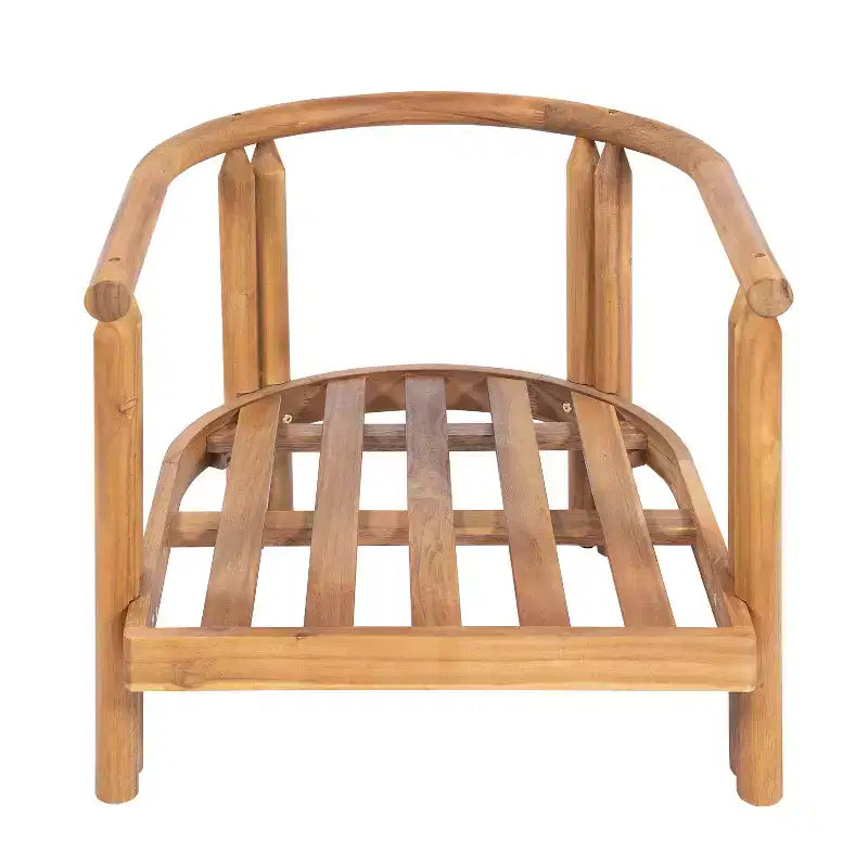 ModernLuxe 3-tlg. Terrassen-Sofa-Set, Outdoor-Sitzgruppe, wetterfestes Gartenmöbel-Set mit weichen Kissen & Clubsesseln, Beige & Teak