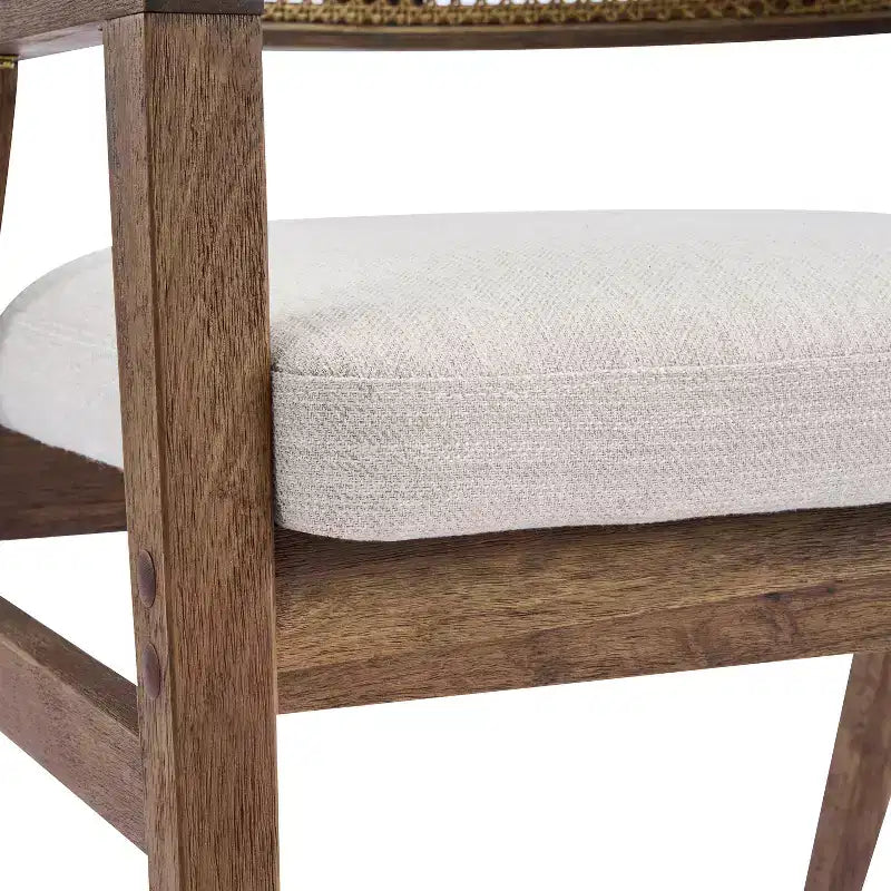 Christopher Knight Home Bennett Mid-Century Modern Essgruppe aus Holz, 5-teilig, ausziehbarer Tisch und 4 gepolsterte Stühle mit Rohrgeflecht-Rückenlehne