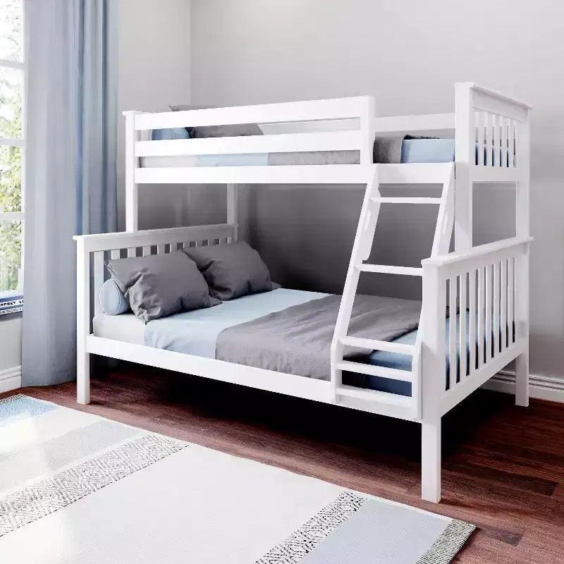 Max & Lily Etagenbett, oben Einzelbett, unten Doppelbett, Massivholz-Etagenbett mit Leiter für Kinder