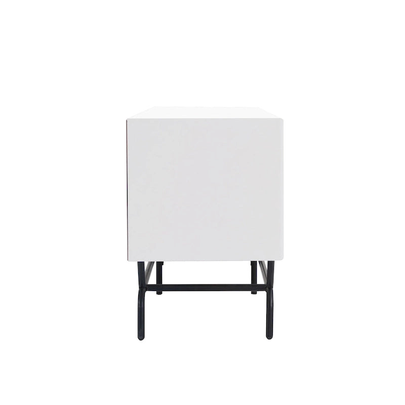 DH BASIC Modern 60-Zoll-TV-Lowboard mit 3 Schubladen und Kabeldurchführung von Denhour