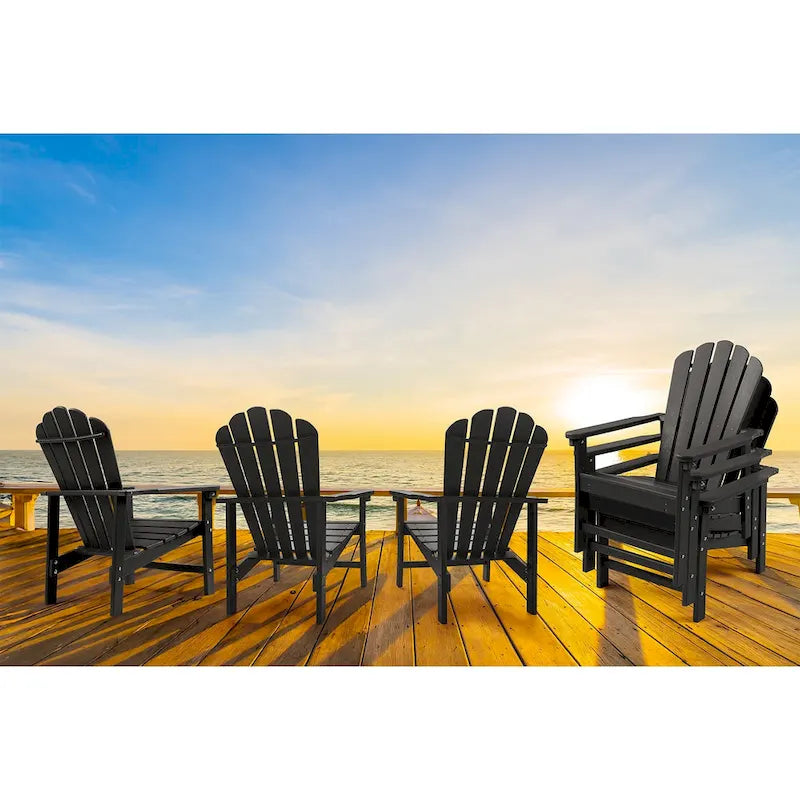 Vrakae 6er-Set stapelbarer Adirondack-Gartenstühle aus HDPE für jedes Wetter