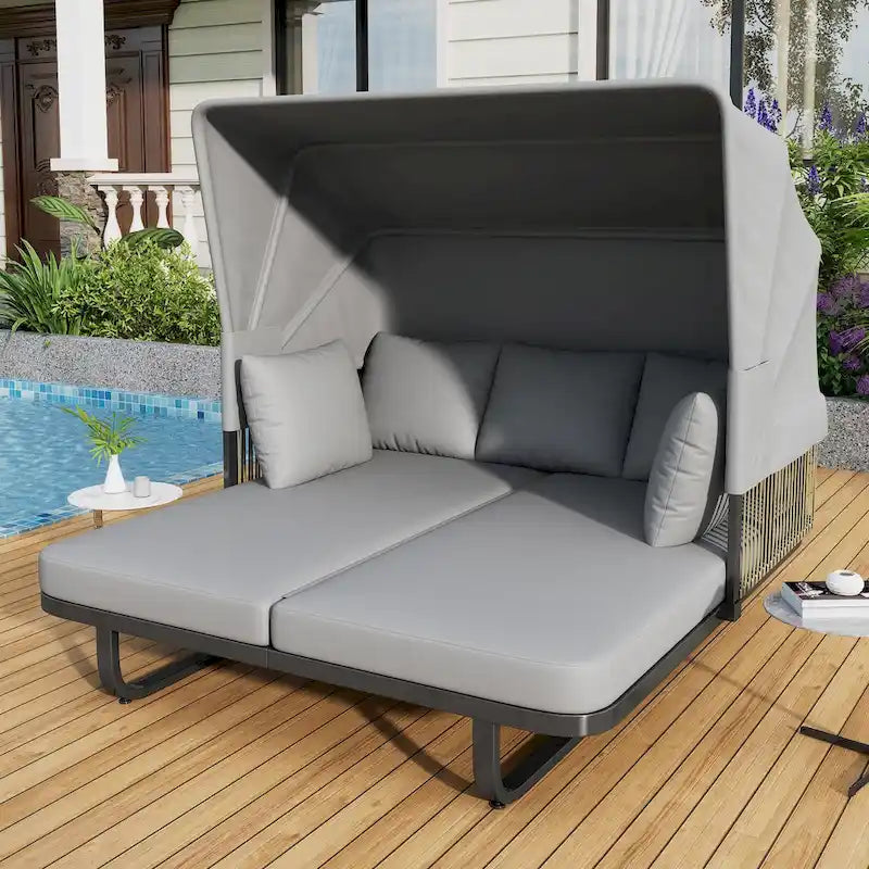 57 Outdoor-Tagesbett aus Rattan fürs Patio
