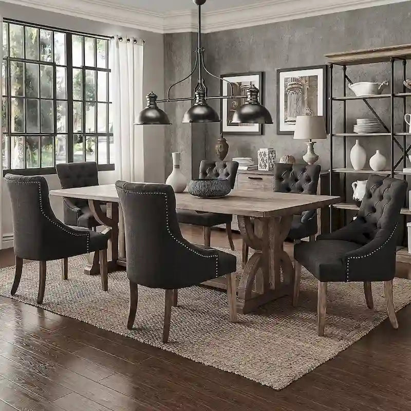 Paloma Farmhouse 7-teiliges Esszimmer-Set aus Altholz von iNSPIRE Q Artisan